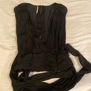 Free people deep v ruched top